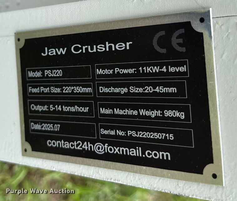 image for item DZ4232 2025 Future PSJ220 jaw crusher