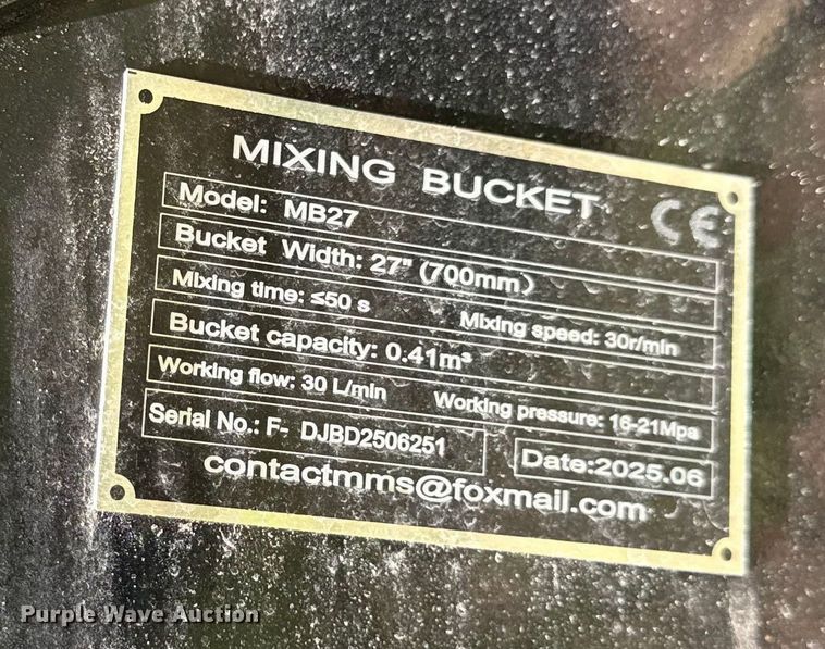 image for item DZ4234 2025 Future  MB27 skid steer concrete mixer