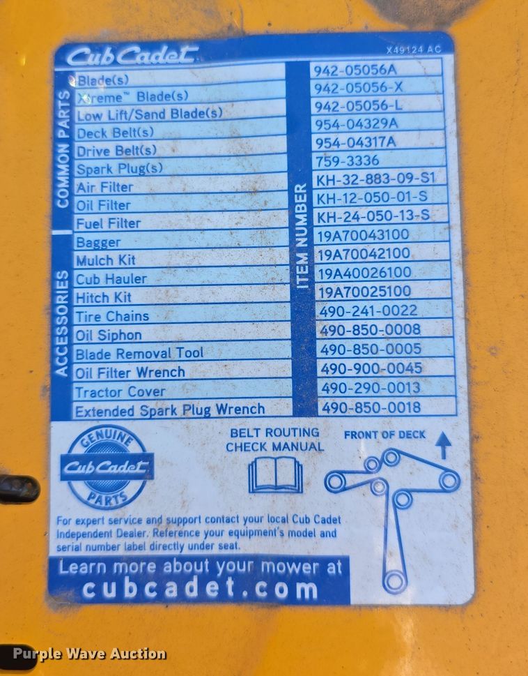 image for item DZ6135 Cub Cadet RZTL ZTR lawn mower