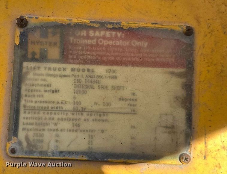 image for item EB2914 Hyster H70C forklift