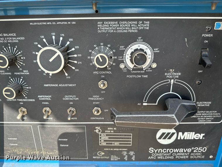 image for item EB2950 Miller Syncrowave 250 welder