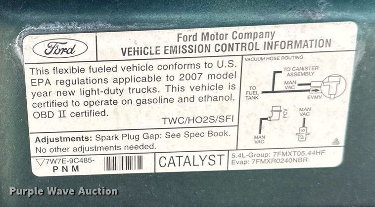 image for item EB2972 2007 Ford F150 SuperCab pickup truck