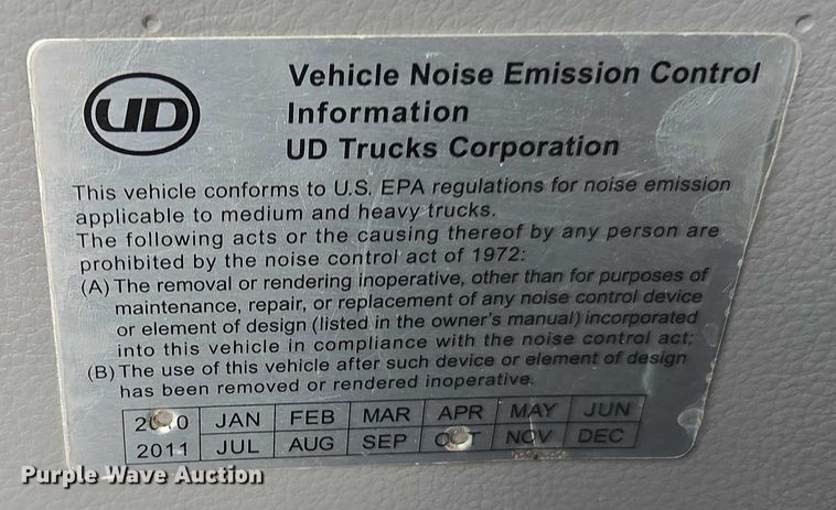 image for item EC1143 2011 Nissan UD2000 truck cab and chassis