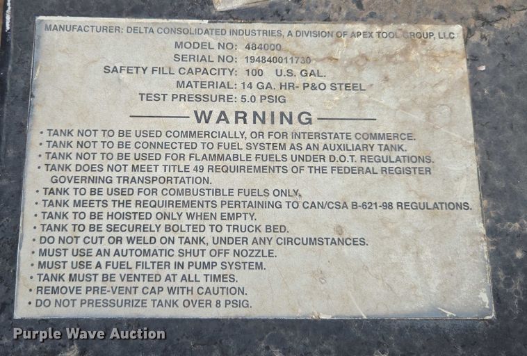 image for item EC1156 Delta 48400 fuel and lube skid 