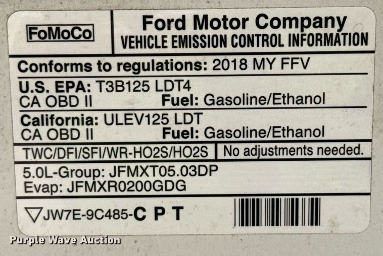 image for item ED5771 2018 Ford F150 SuperCrew pickup truck