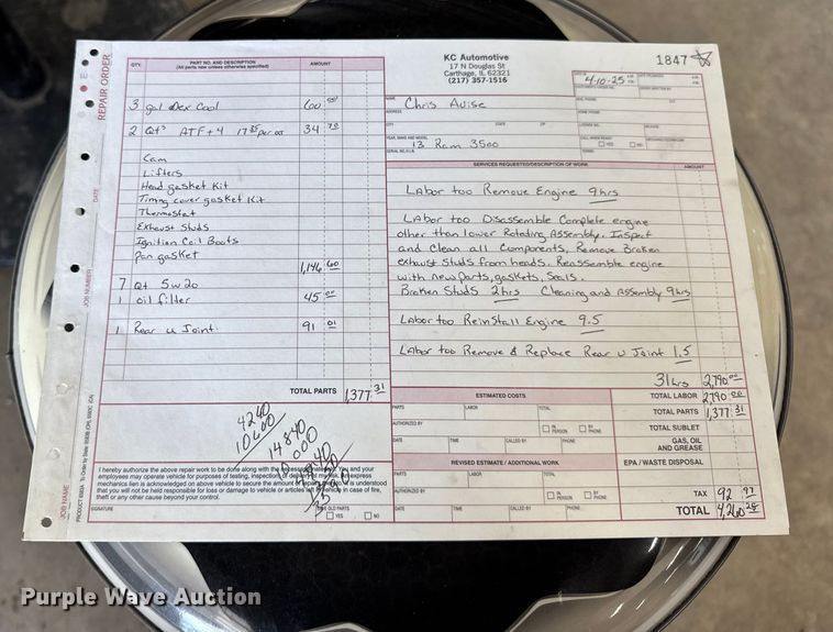 image for item EF2162 2013 Dodge Ram 3500 Crew Cab utility bed pickup truck