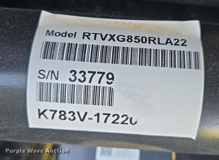 image for item EF2985 2022 Kubota Sidekick RTV-XG850 utility vehicle