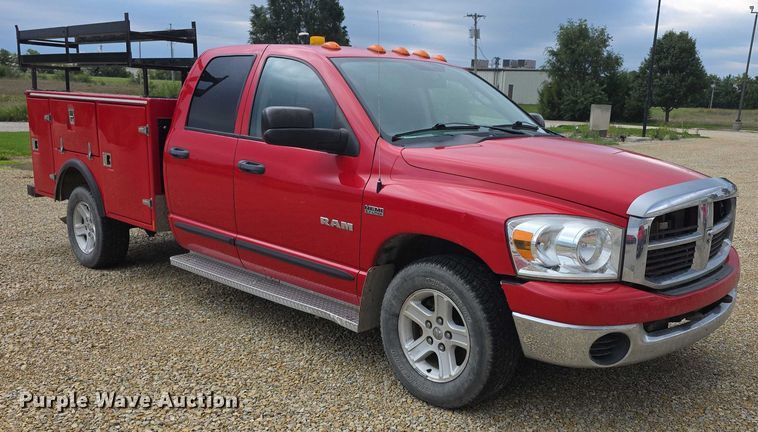 image for item EF3601 2008 Dodge Ram 1500 Quad Cab utility bed pickup truck