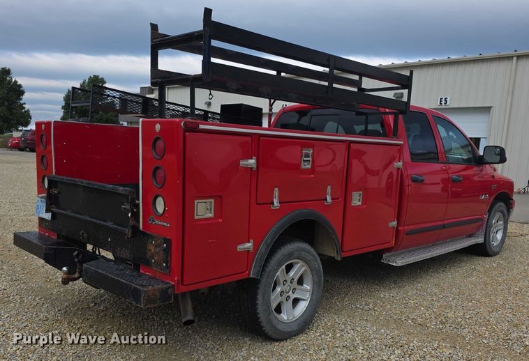 image for item EF3601 2008 Dodge Ram 1500 Quad Cab utility bed pickup truck