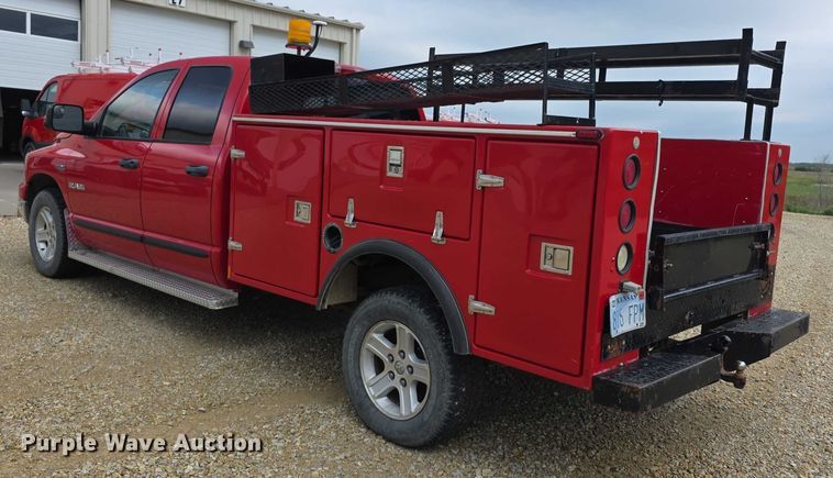 image for item EF3601 2008 Dodge Ram 1500 Quad Cab utility bed pickup truck