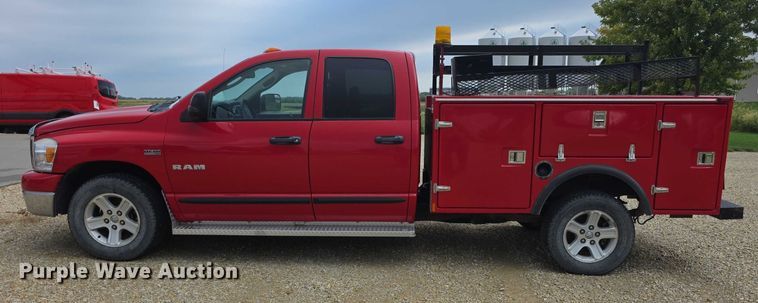 image for item EF3601 2008 Dodge Ram 1500 Quad Cab utility bed pickup truck