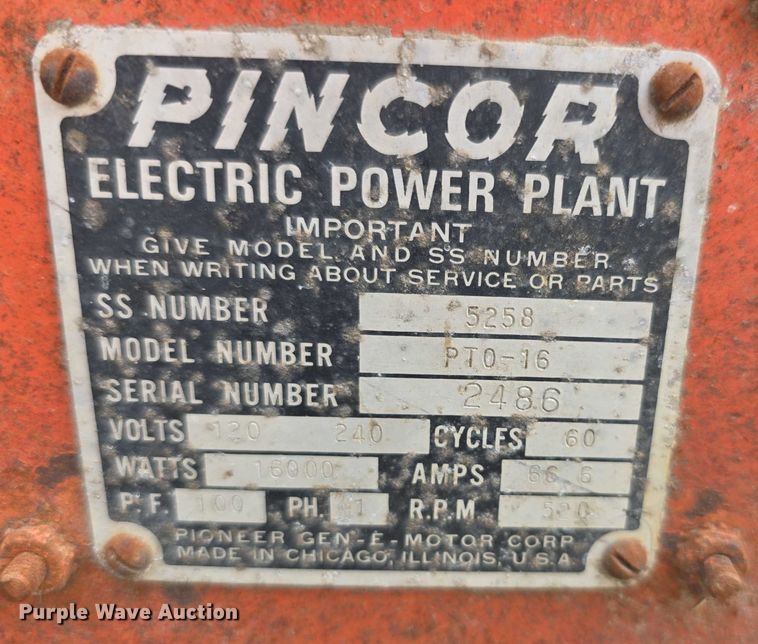 image for item EF3773 Pincor PTO16 PTO generator