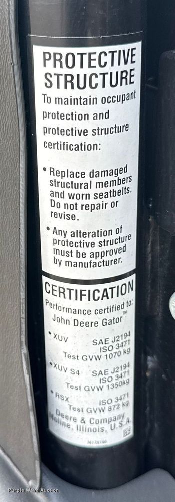 image for item EG2257 2018 John Deere Gator XUV590M utility vehicle