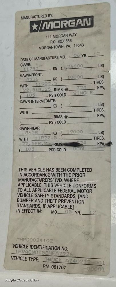 image for item EG5731 2013 Freightliner Business Class M2 Crew Cab flatbed truck