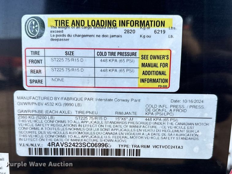 image for item EG6129 2025 Interstate VICTVCC24TA3 enclosed cargo trailer