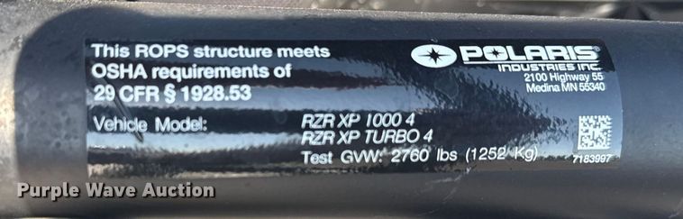 image for item EG6146 2023 Polaris RZR XP 1000 utility vehicle