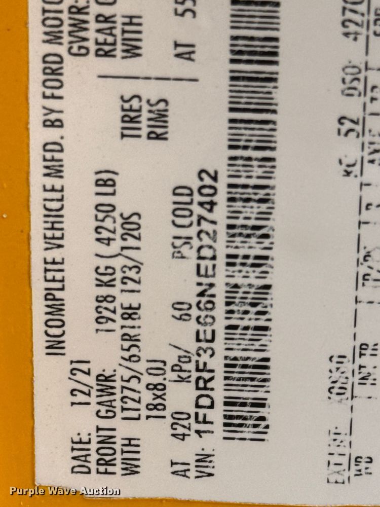 image for item EJ4789 2022 Ford F350 Super Duty utility bed pickup truck