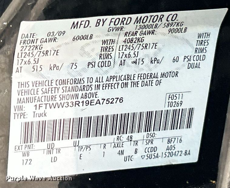 image for item EK8370 2009 Ford F350 Super Duty Crew Cab pickup truck