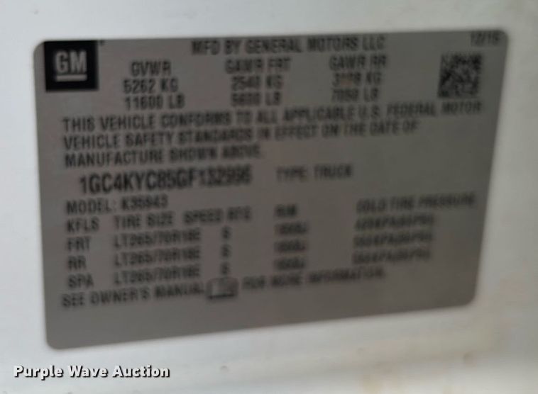 image for item EL6095 2016 Chevrolet Silverado 3500HD Crew Cab pickup truck