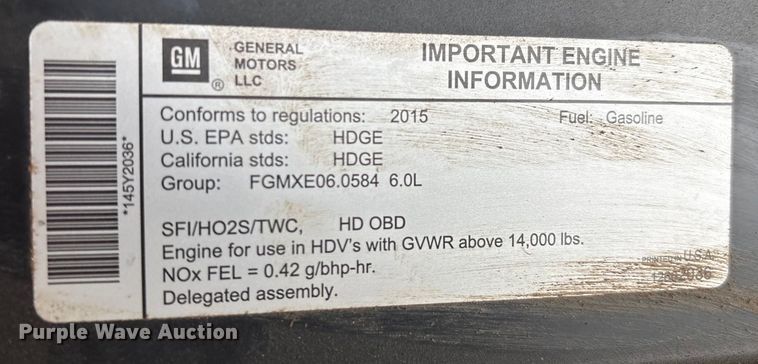 image for item EM0589 2015 Isuzu NPRHD box truck