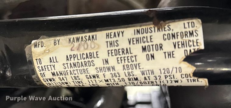 image for item EM2296 2000 Kawasaki Zrx 1100 motorcycle