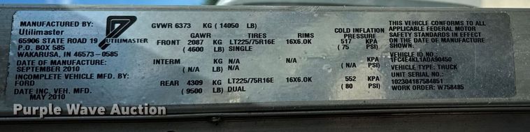 image for item EM2308 2010 Ford E450 delivery truck