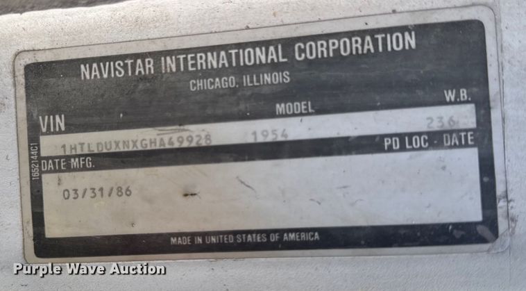 image for item EM2334 1986 International 1954 flatbed truck