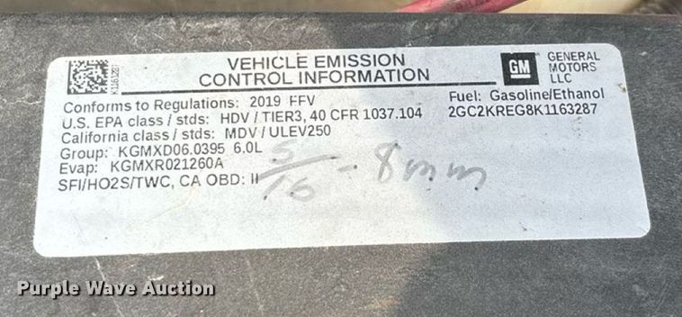 image for item EN5548 2019 Chevrolet Silverado 2500HD Double Cab utility bed pickup truck