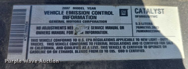 image for item EO1617 2007 Chevrolet 1500 pickup truck