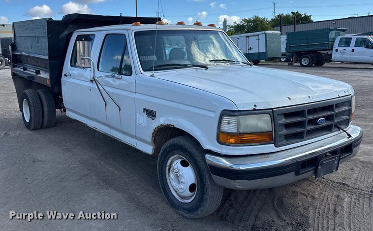 image for item ER0002 1995 Ford F350 Crew Cab dump bed pickup truck