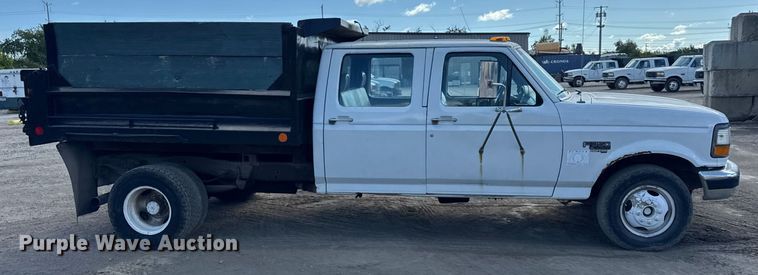 image for item ER0002 1995 Ford F350 Crew Cab dump bed pickup truck