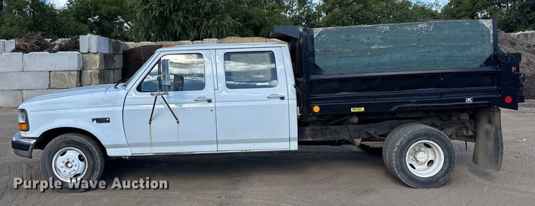 image for item ER0002 1995 Ford F350 Crew Cab dump bed pickup truck