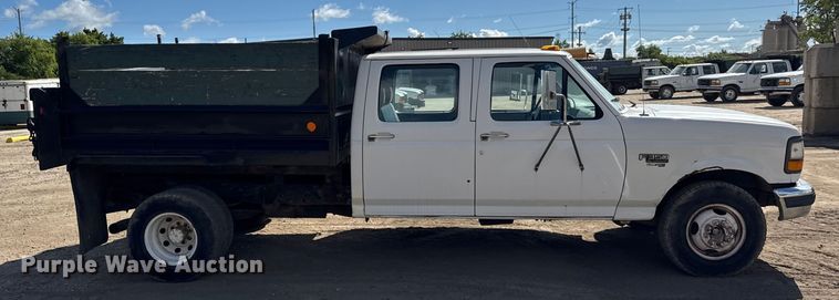 image for item ER0003 1995 Ford F350 Crew Cab dump bed pickup truck