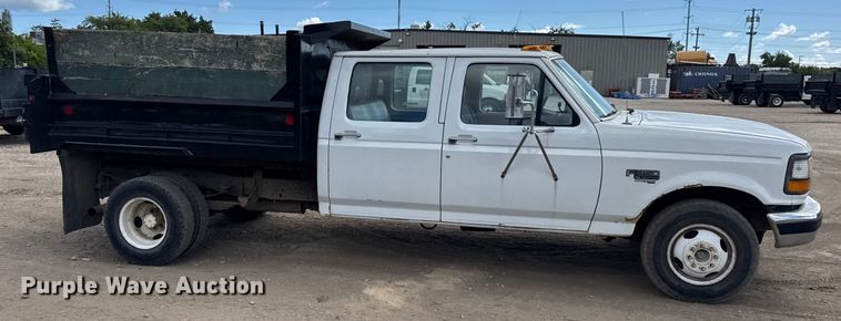 image for item ER0008 1995 Ford F350 Crew Cab dump bed pickup truck