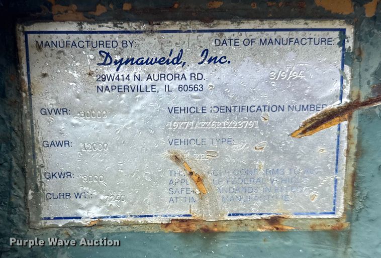 image for item ER0011 1994 Dynaweld equipment trailer