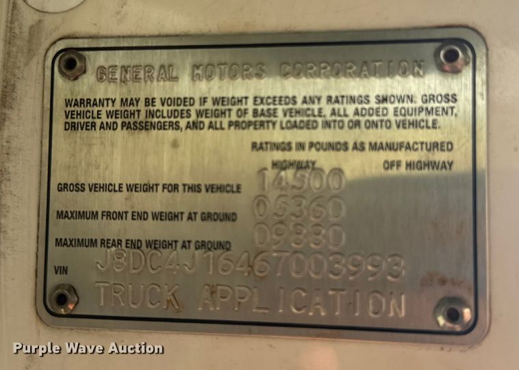 image for item ER2262 2006 GMC W4500 Crew Cab dump truck