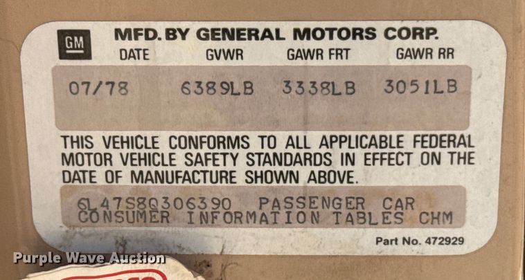 image for item ER2290 1978 Cadillac Eldorado 