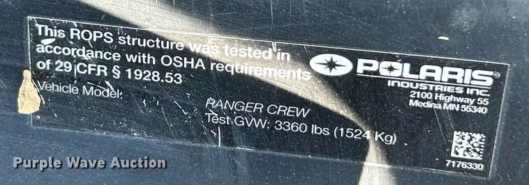 image for item ET3059 2013 Polaris Ranger 800 Crew utility vehicle