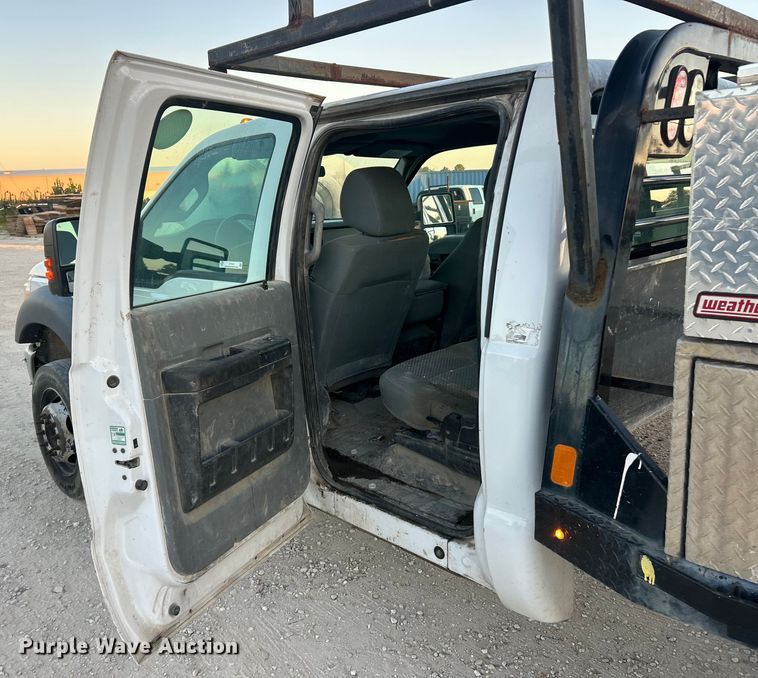 image for item ET3101 2013 Ford F450 Super Duty XL Crew Cab flatbed truck