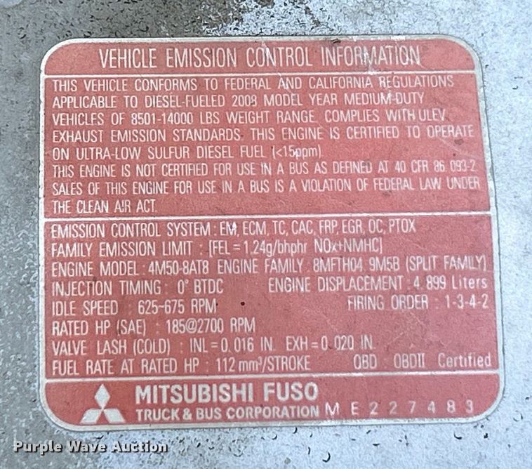 image for item ET3106 2008 Mitsubishi Fuso FE125 box truck