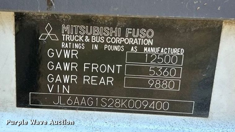 image for item ET3106 2008 Mitsubishi Fuso FE125 box truck