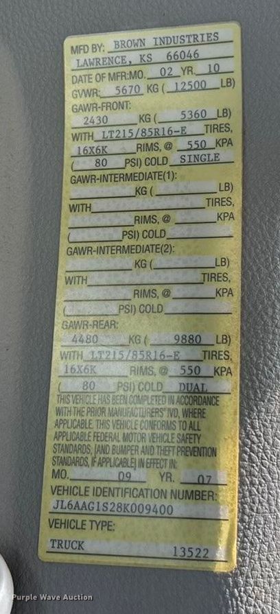 image for item ET3106 2008 Mitsubishi Fuso FE125 box truck