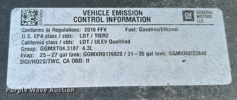 image for item ET3478 2016 GMC Sierra 1500 pickup truck