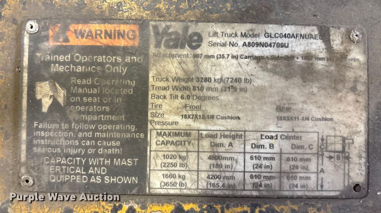 image for item ET4520 Yale Forklift forklift