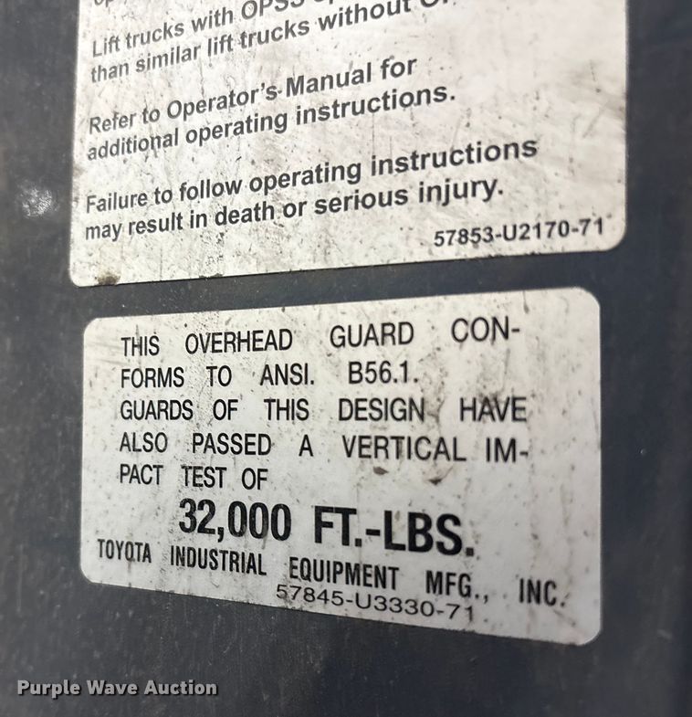 image for item ET8532 2014 Toyota 8FGC55U forklift