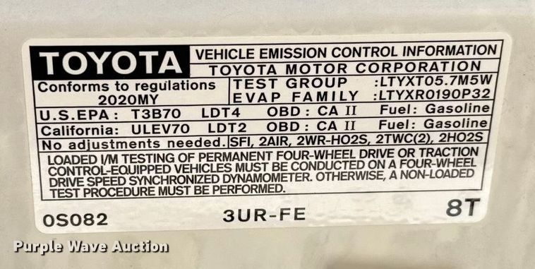 image for item EU2205 2020 Toyota Tundra SR5 Double Cab pickup truck