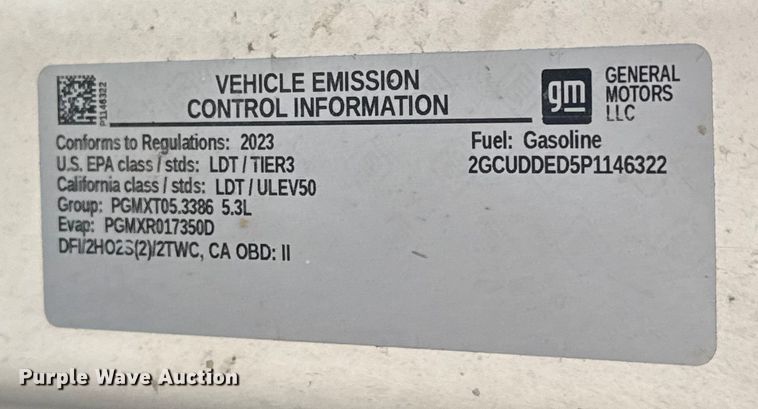 image for item EU2214 2023 Chevrolet Silverado 1500 Crew Cab pickup truck