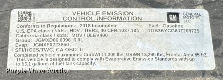 image for item EU2226 2018 Chevrolet Silverado 3500HD utility bed pickup truck