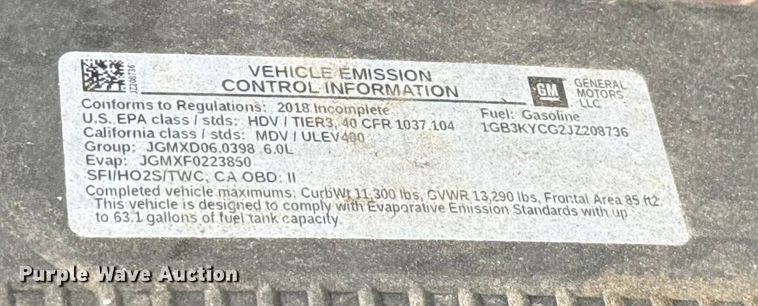 image for item EU2227 2018 Chevrolet Silverado 3500HD utility bed pickup truck