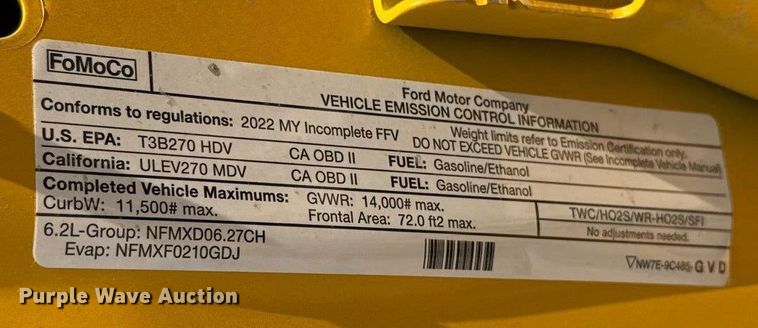 image for item EU2244 2022 Ford F350 Super Duty utility bed pickup truck